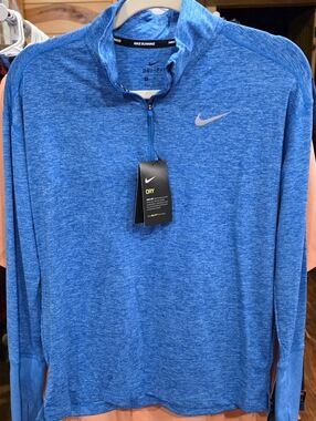 Nike Blue Heather Dri-FIT Quarter-Zip Pullover